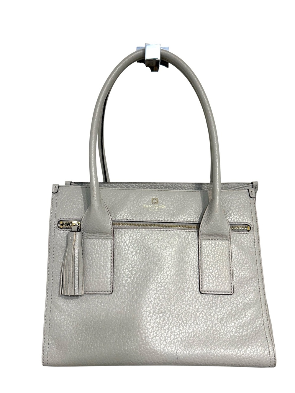 Kate Spade Southport Avenue Pebbled Leather Cameron Satchel in Light Gray